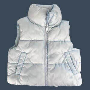 Art Class Girls Small 6/7 Puffer Vest Blue Quilted Sleeveless Pockets Outerwear